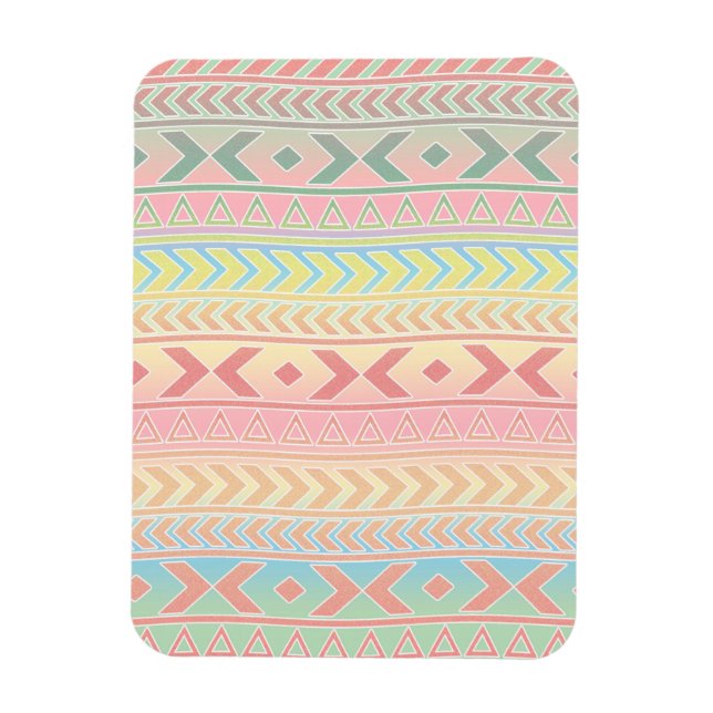 Cute Aztec Influenced Pattern in Pastel Colours Magnet (Vertical)