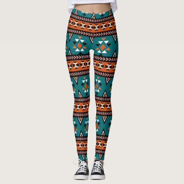 Cute Aztec Print Leggings (Front)