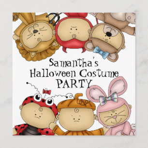 Cute Babies Halloween Costume Party Invitation