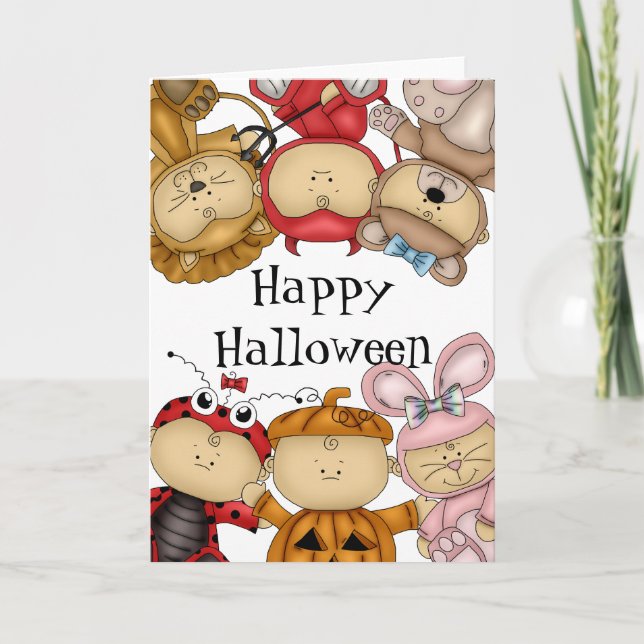 Cute Babies Happy Halloween Card (Front)
