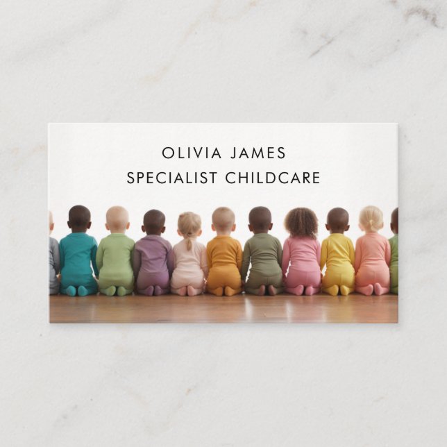 Cute Babies Nursery Daycare Nanny Baby Sitter Business Card (Front)