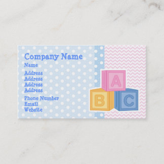 Cute Baby ABC Blocks Polka Dot Business Card