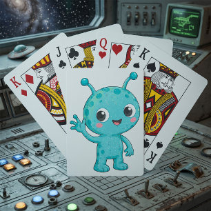 Cute Baby Alien Space Monster Playing Cards