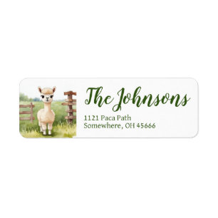 Cute Baby Alpaca Return Address Labels