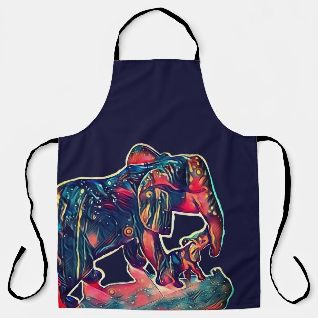 cute baby and mummy elephant  apron (Front)