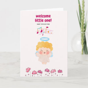 Cute Baby Angel Welcome Little One Card - Watercol