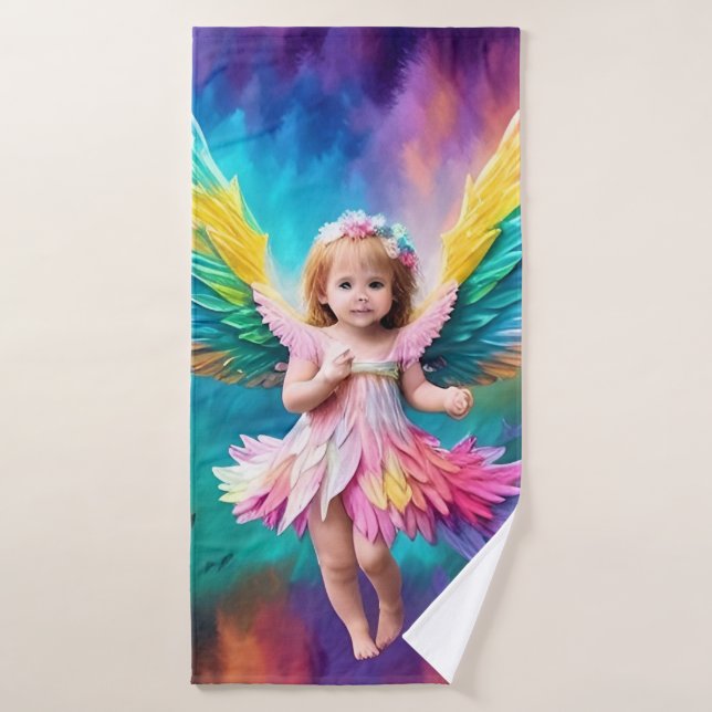 Cute Baby Angel Wings Art-38424 Bath Towel (Bath Towel)