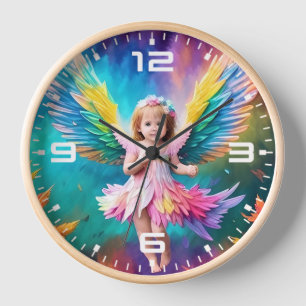 Cute Baby Angel Wings Art-38424 Clock