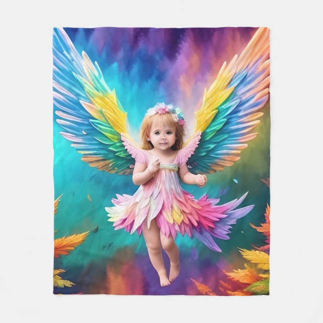 Cute Baby Angel Wings Art-38424 Fleece Blanket (Front)