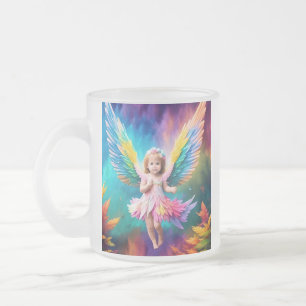 Cute Baby Angel Wings Art-38424 Frosted Glass Coffee Mug