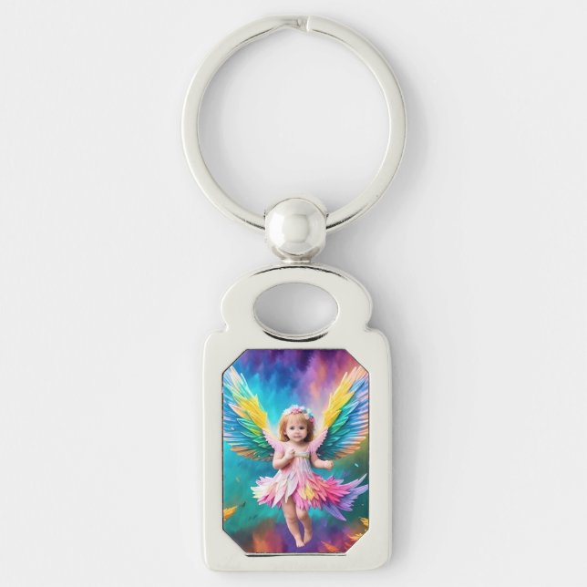 Cute Baby Angel Wings Art-38424 Key Ring (Front)