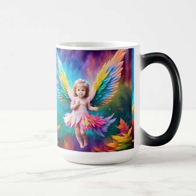 Cute Baby Angel Wings Art-38424 Magic Mug (Right)