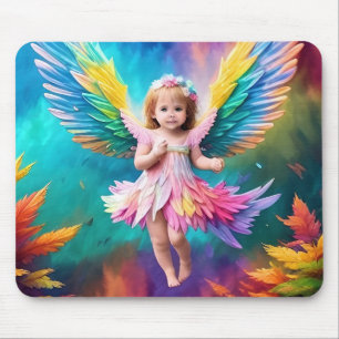 Cute Baby Angel Wings Art-38424 Mouse Mat