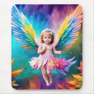 Cute Baby Angel Wings Art-38424 Mouse Mat