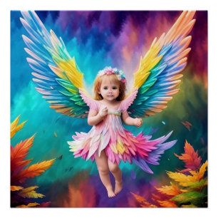 Cute Baby Angel Wings Art-38424 Poster