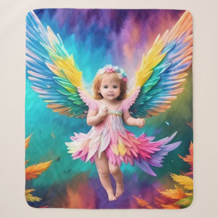 Cute Baby Angel Wings Art-38424 Sherpa Blanket