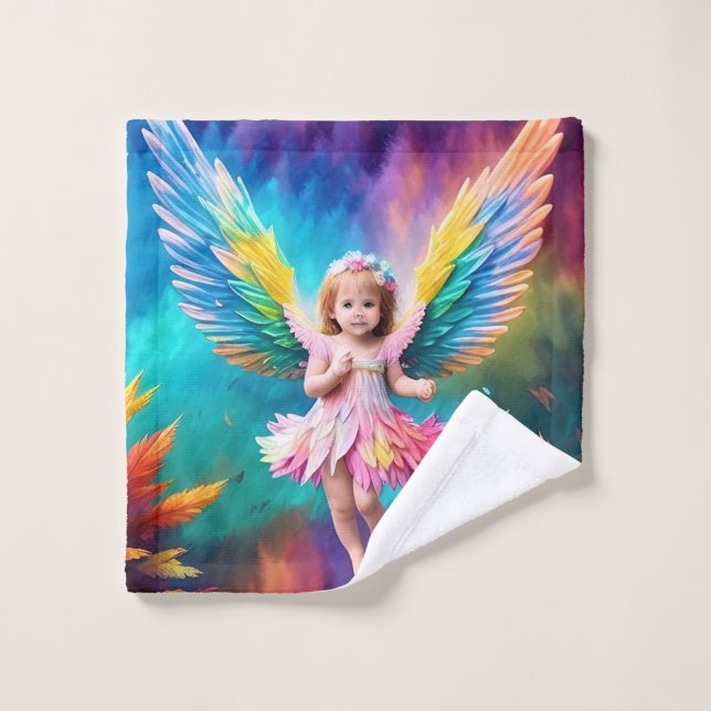 Cute Baby Angel Wings Art-38424 Wash Cloth (Wash Cloth)