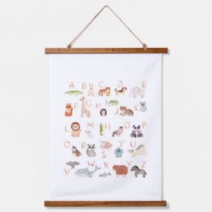 Cute Baby Animal Alphabet Hanging Tapestry
