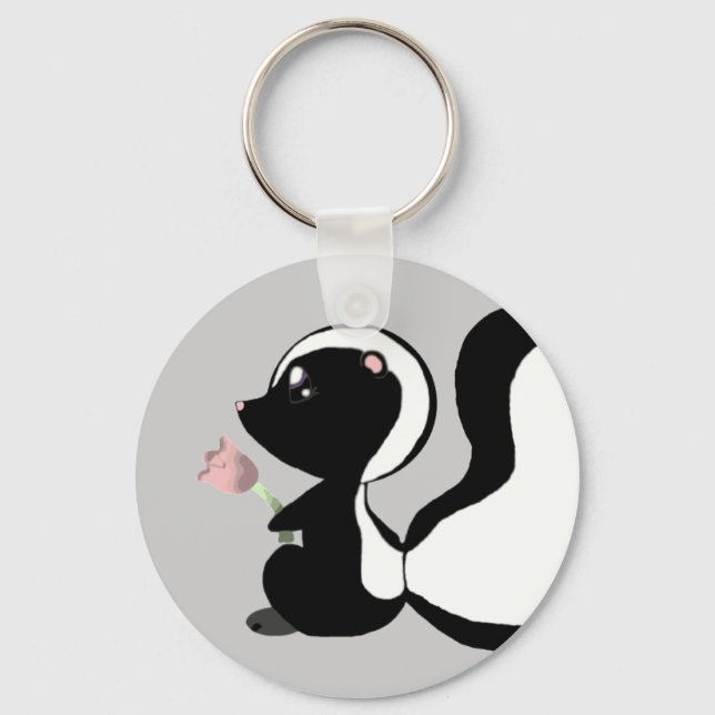 Cute Baby Animal - Skunk Keychain (Front)
