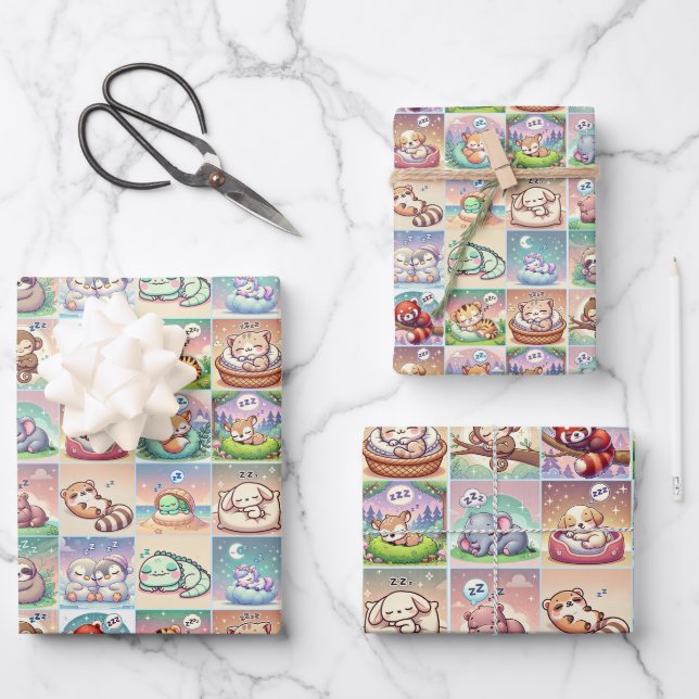 Cute Baby Animals - Baby Shower Wrapping Paper (Front)