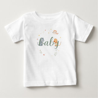 Cute Baby Animals Birth Announcement Design T-Shirt