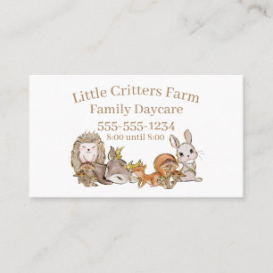 Cute Baby Animals Childcare Professional Business Card