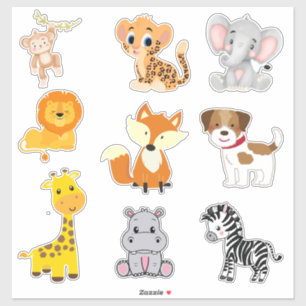 Cute baby animals Custom-cut Vinyl Stickers