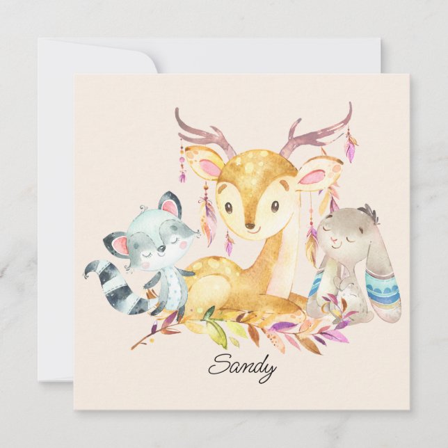 Cute Baby Animals Custom Name Gender Neutral     (Front)
