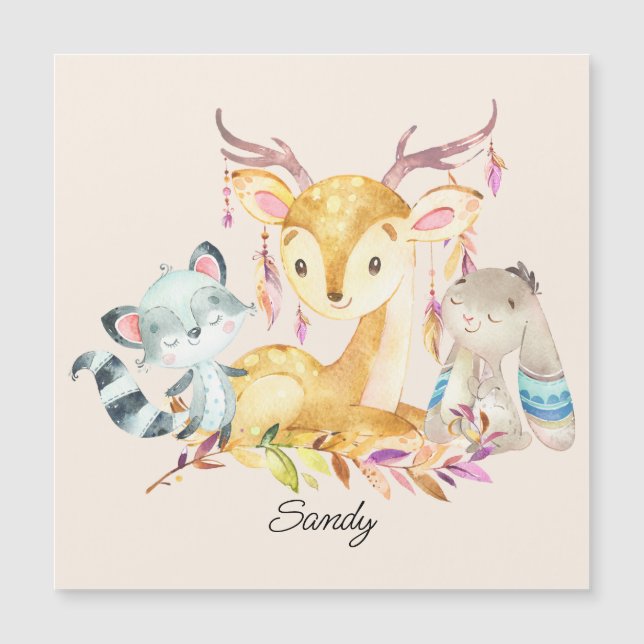 Cute Baby Animals Custom Name Gender Neutral     (Front)