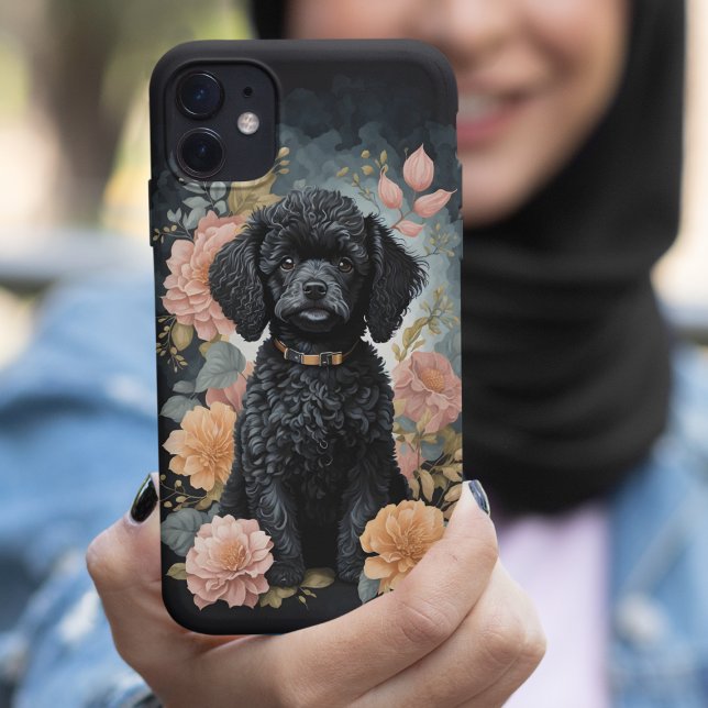 Cute Baby Animals | Cute Black Poodle Puppy Case-Mate iPhone Case (Creator Uploaded)