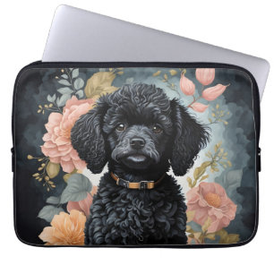 Cute Baby Animals Cute Black Poodle Puppy Laptop Sleeve