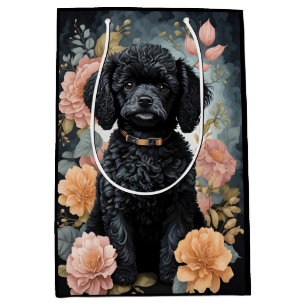 Cute Baby Animals Cute Black Poodle Puppy Medium Gift Bag