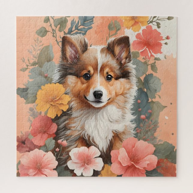 Cute Baby Animals | Cute Shetland Sheepdog Puppy Jigsaw Puzzle (Vertical)