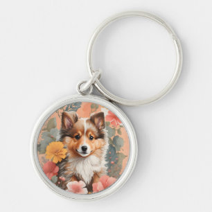 Cute Baby Animals   Cute Shetland Sheepdog Puppy Key Ring
