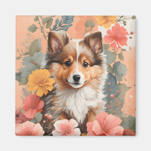 Cute Baby Animals   Cute Shetland Sheepdog Puppy Magnet