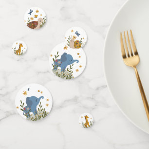 Cute Baby Animals Floral Baby Shower Confetti