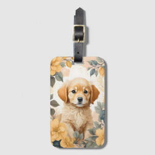 Cute Baby Animals Golden Retriever Puppy Luggage Tag