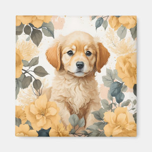 Cute Baby Animals Golden Retriever Puppy Magnet