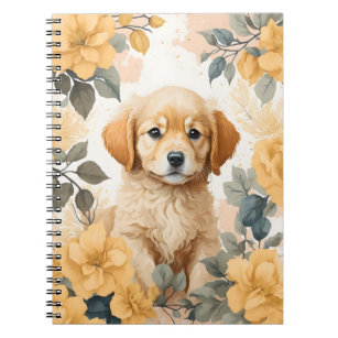 Cute Baby Animals   Golden Retriever Puppy  Notebook