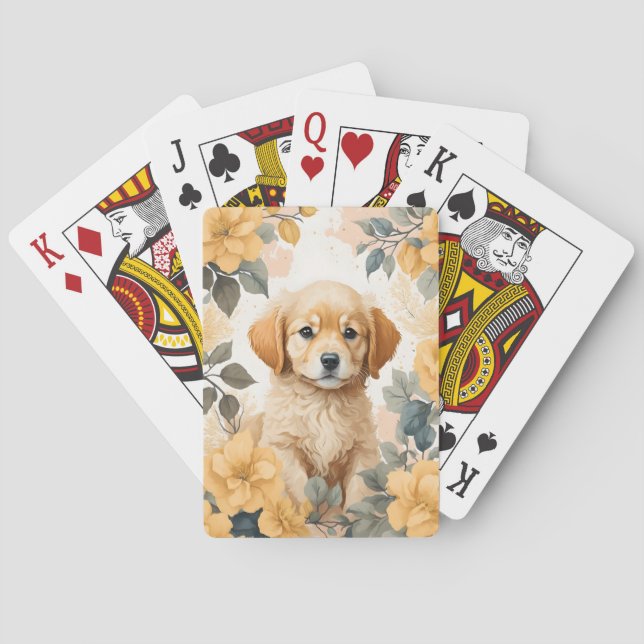 Cute Baby Animals | Golden Retriever Puppy  Playing Cards (Back)