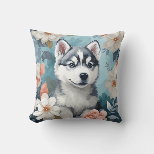 Cute Baby Animals | Husky Puppy  Cushion (Front)