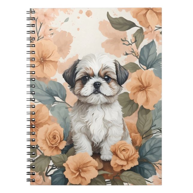 Cute Baby Animals - Shih Tzu Puppy Notebook (Front)