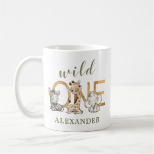 Cute Baby Animals Wild One Safari Birthday Coffee Mug