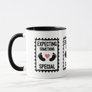 Cute baby announcement word art  mug