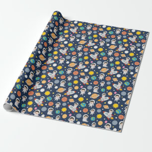 Cute Baby Astronaut Wrapping Paper