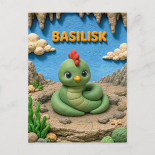 Cute Baby Basilisk, Mythical Postcard