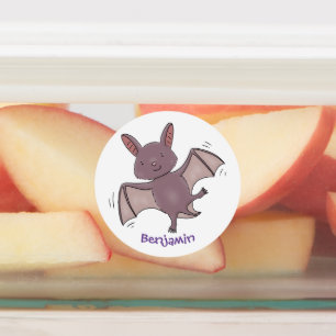 Cute baby bat flying cartoon illustration