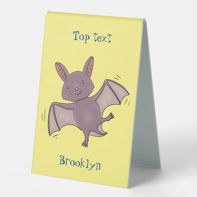Cute baby bat flying cartoon illustration (Front)