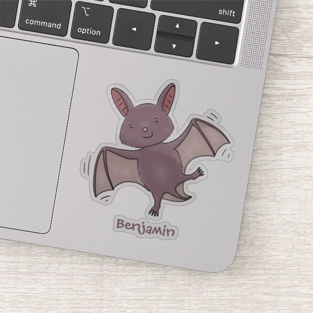 Cute baby bat flying cartoon illustration (Detail)