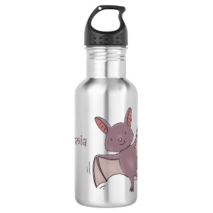 Cute baby bat flying cartoon illustration 532 ml water bottle